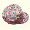 Flowers Printed Women's Hat for Summer, Made of 100% Cotton